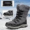 VTASQ Snow Boots Womens Waterproof Warm Fur Lined Ankle Boots Anti-Slip Ankle Boots Mid Calf Hiking Outdoor Lightweight Snow Shoes Grey 5.5UK #3