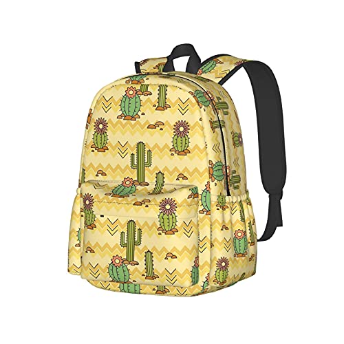Ordinateur portable géométrique bien rangé dans ce grand sac à dos cactus