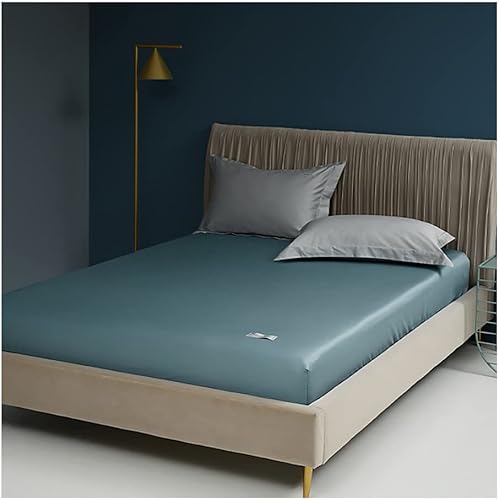 Miniatura 6 de GXFWJD Fitted SheetsSateen Weave Bed Linen Soft and Comfy Twin Fitted Bed Sheets with Deep Pocket 30cm King Size Fitted Bedding Sheets OnlyPack 1
