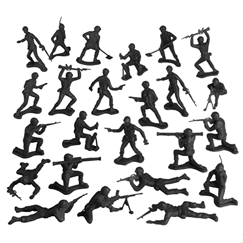 Timmee Plastic Army Men - Black 48Pc Toy Soldier Figures - Made In Usa #TOP3