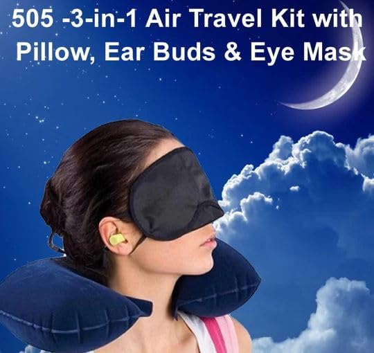 CUESVAP 3 in 1 Travel Accessories | Travel Kit with Neck Rest | Travel Neck Pillow Combo with Soft Eye Mask, Ear Plugs 1