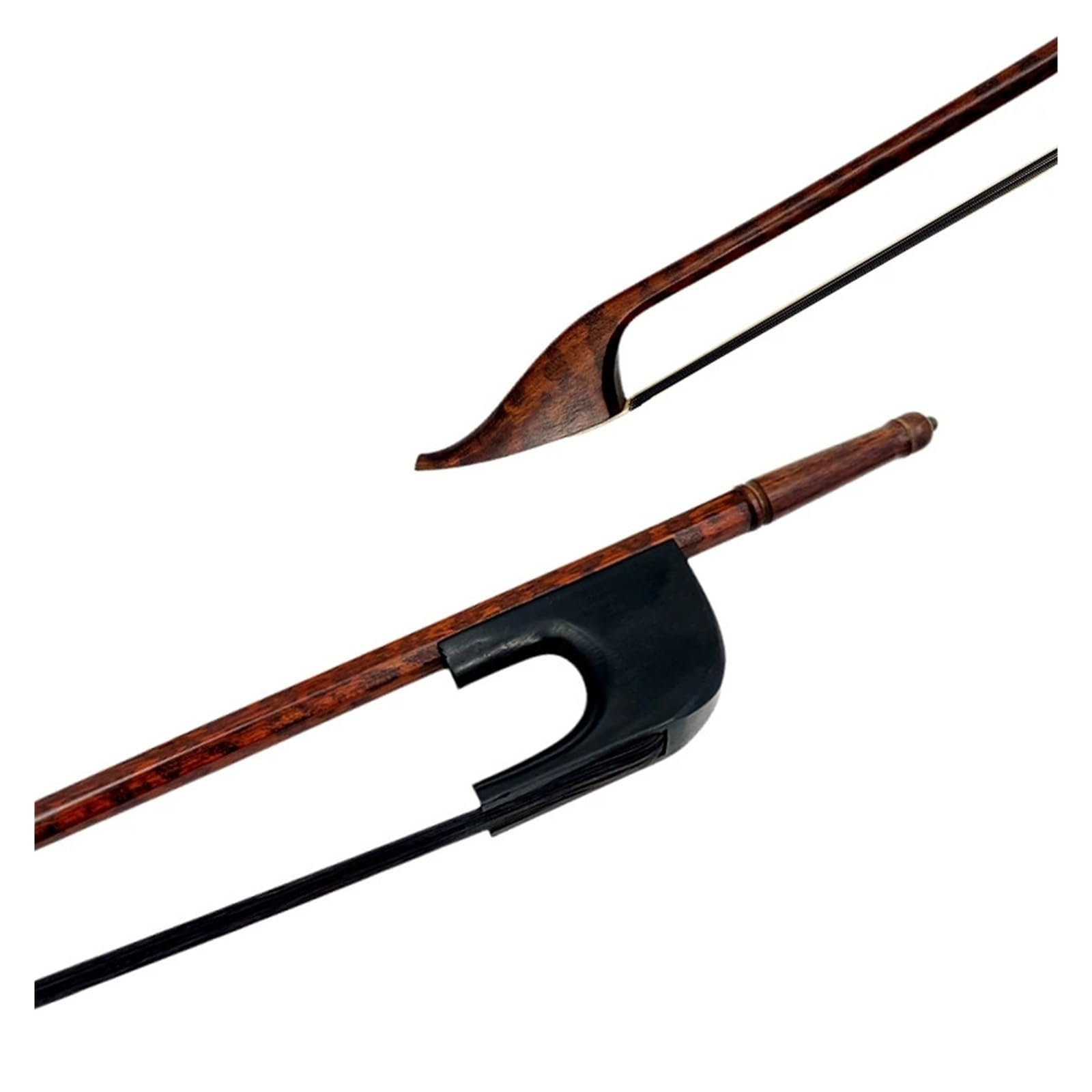 Barock-Kontrabass im deutschen Stil, 3/4-Bogen, Schlangenholz-Buchstabenholz-Bassbogen, weißer Rosshaar-Schachtelhalm, Bassteil-Zubehör(Snakewood 2)