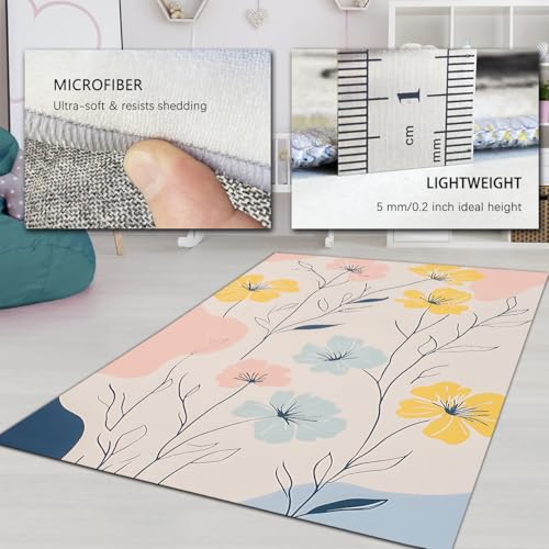 Tapis de chambre lavable 100x150cm avec envers antidérapant sécurisé - 6