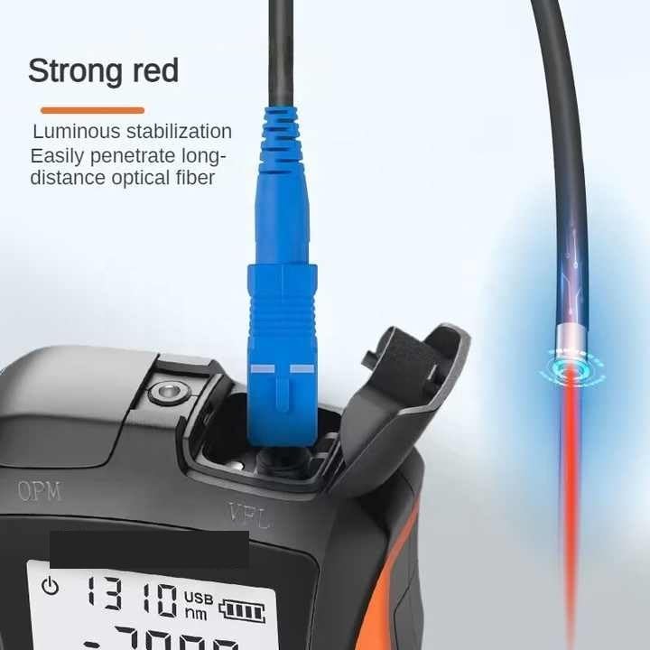 Probador de cables fibra óptica red, medidor potencia VFL, localizador visual fallos 6 en 1 Y8 FTTX SC FC ST,Serie de telecomunicaciones(15MW)