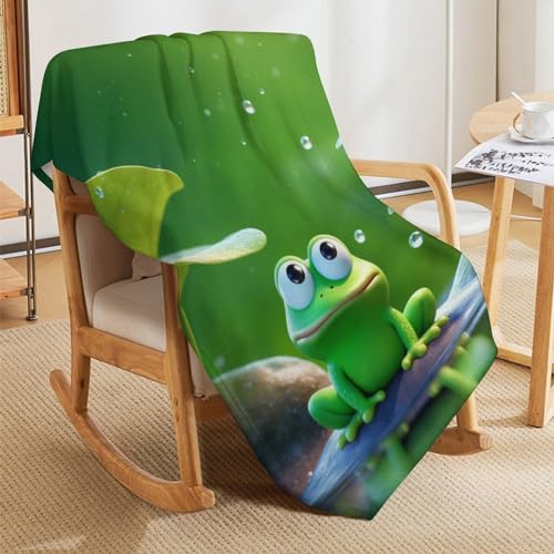 Couverture grenouille flannel lavable pour finir avec les plaids rudes