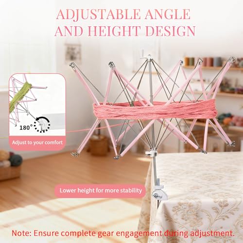 Image of SPEENSUN Yarn Winder and Swift Combo, Efficient 3.5 OZ Yarn Cake Maker, Adjustable Angle /Height Yarn Swift Turn Loose Yarn into Tidy Skeins, Easy-to-Install Yarn Spinner for Yarns Below Size 5