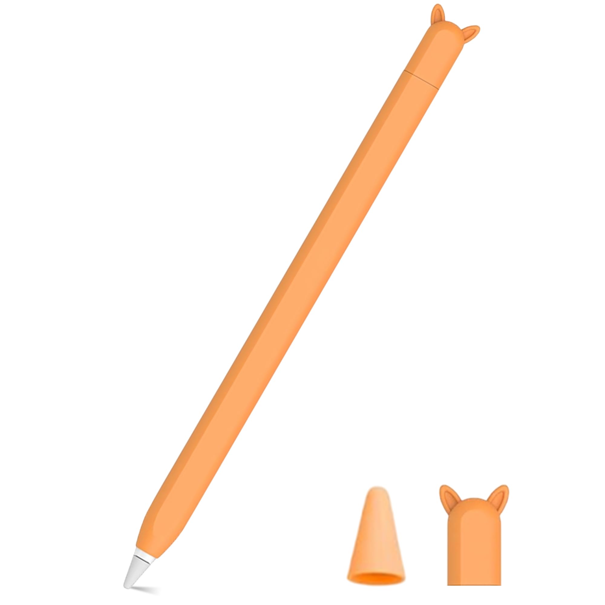 Silicone Skin Case Cover for Apple Pencil 2nd Generation Cute Ear Case Protective Nib Cover Accessories Compatible with Stylus Pen Gen 2 - Yellow-image-43