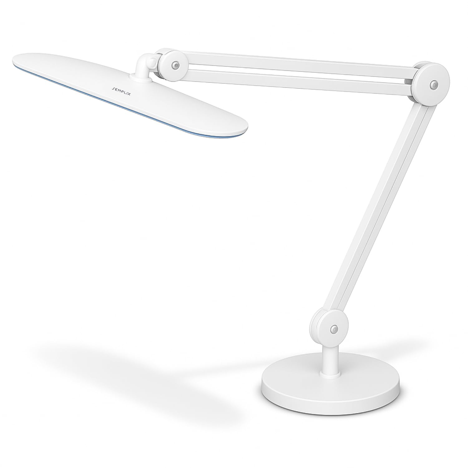 SEMPLIX LED Arbeits-Lampe Weiß: (117 PCS LED, 4fach dimmbar) Mit Tischstandfuß und -Klemme, höhenverstellbarem Lampenarm