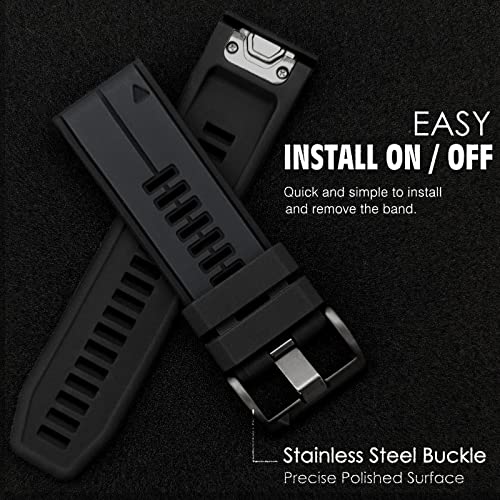 Image of Abanen Quick Fit 22mm Silicone Watch Bands for Garmin Forerunner 955 / Fenix 7 / epix 2 / Fenix 6 / Fenix 5, Soft Sport Bicolor Waterproof Wristband Strap for Gramin Instinct 2 Solar /Instinct