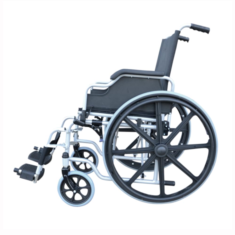 DELO Silla de ruedas autopropulsable plegable y portátil de acero