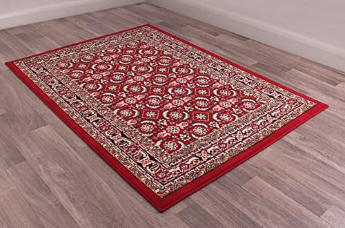 Traditional Esta Rug Bordered Oriental Floral Rug for Living Room Bedroom Lounge Home Decor Classic Rug Red Large 160x230 cm (5'3"x7'7")