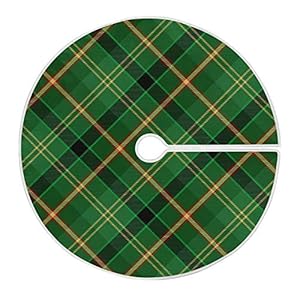 354 St Patricks Day Christmas Tree SkirtVintage Irish Green Plaid Classial Buffalo Check Suede Xmas Tree Skir Suitable for St Patricks Day Holiday Party Decoration Indoor Outdoor