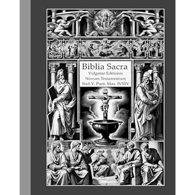 new testament bible, latin and english vulgate novum testamentum Black/white