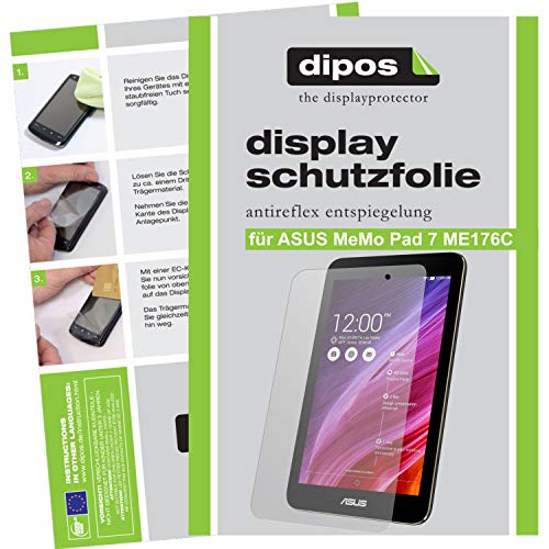dipos I 3X Protector de Pantalla Mate Compatible con ASUS MeMo Pad 7 (ME176C) pelicula Protectora