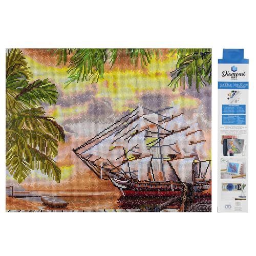 Kit diamond art grand navire corsaire pour amateur de défi manuel