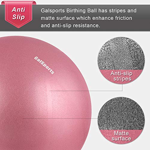 GalSports Pregnancy Birthing Ball, Yoga Exercise Birth Ball Chair for Delivery & Training & Fitness, Extra Thick Labor Ball with Quick Pump(Dusty Rose,M(48-55cm))
