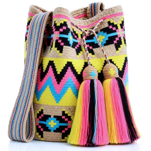 Image of WYOU Designer Collection Wayuu Hand-Crochet Woven Bag - Boho Crossbody, Colorful Purses for Women