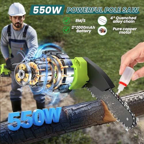 Cordless Pole Hedge Trimmer and Chainsaw Set - Image 8