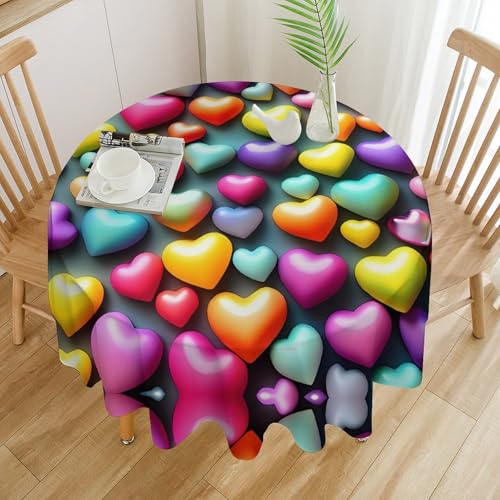 Nappe ronde arc-en-ciel 178cm en polyester lavable - 4