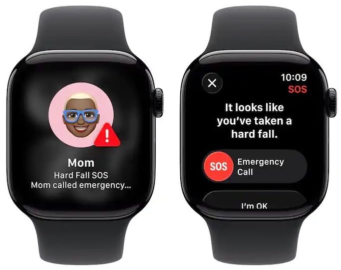 Image of Apple Watch Series 11 [GPS + Cellular, 42mm] Jet Black Aluminum Case with Black Sport Band, M /L (Renewed)