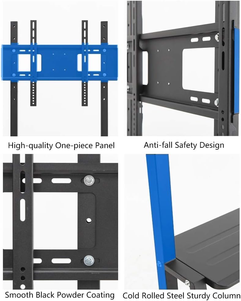 Soporte móvil para TV con ruedas, negro miniatura 7
