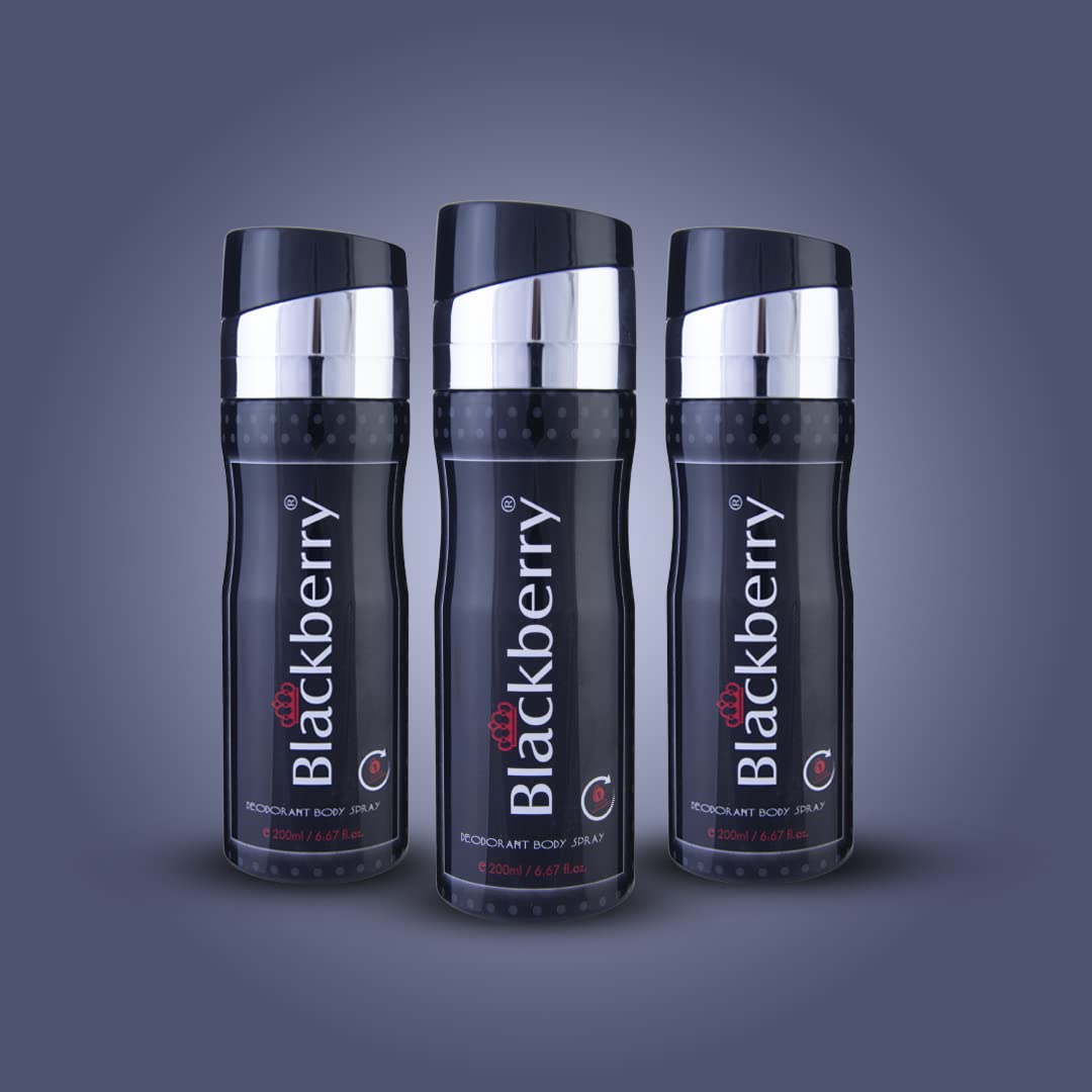 Black Berry Deodorant Body Spray 200ml Deodorant Spray - For Men (PACK OF 3)-image-38