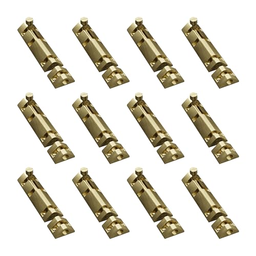 Image of Atlantic Triangle Tower Bolt 4 inch, Tower Bolt for Main Door and Bathroom, Door Latch for Bedroom, Tower Bolt for Home, Offices, Doors, Windows, Easy to Fit, Antique. Finish, (Pack of 12 Pcs)