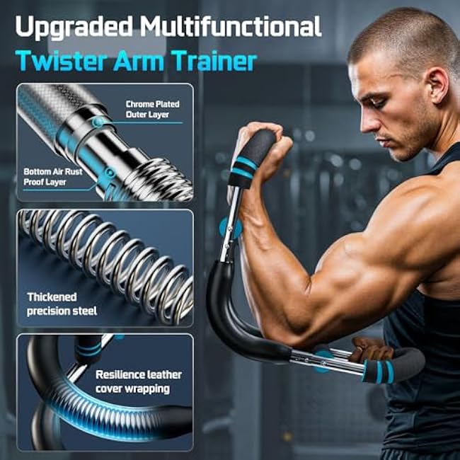 Twister Arm Trainer Workout Equipment - Chest Workout Equipment Arm Trainer Chest Exerciser with Silent Spring 60-110LB Demountable Adjustable Enhancing Upper Body Leg Muscle for Men Women