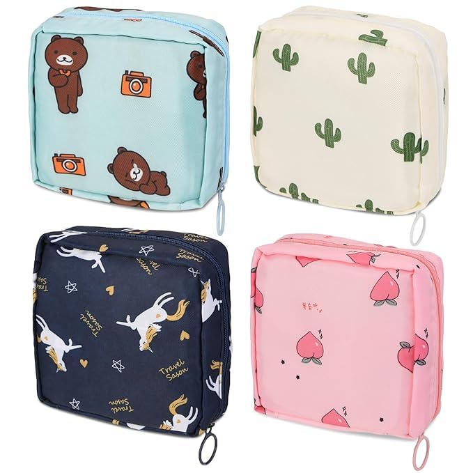 HOKIFEE 2Pcs Sanitary Napkin Storage Bag, Mini Menstrual Period Bag Period Pouch Waterproof,Tampon Organizer Pouch Tampon Pad Holder for Purse, First Period for Teen Girls School-image-31