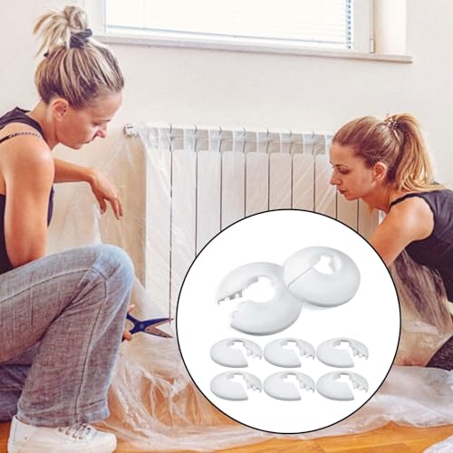 10 Stück Einzel Heizungsrohr Rosette, heizungsrohr abdeckung,Rohrabdeckung, Abdeckrosetten, Heizung, Verkleidung, Heizkörper Rosetten, weißes Polypropylen, weiss (16MM)