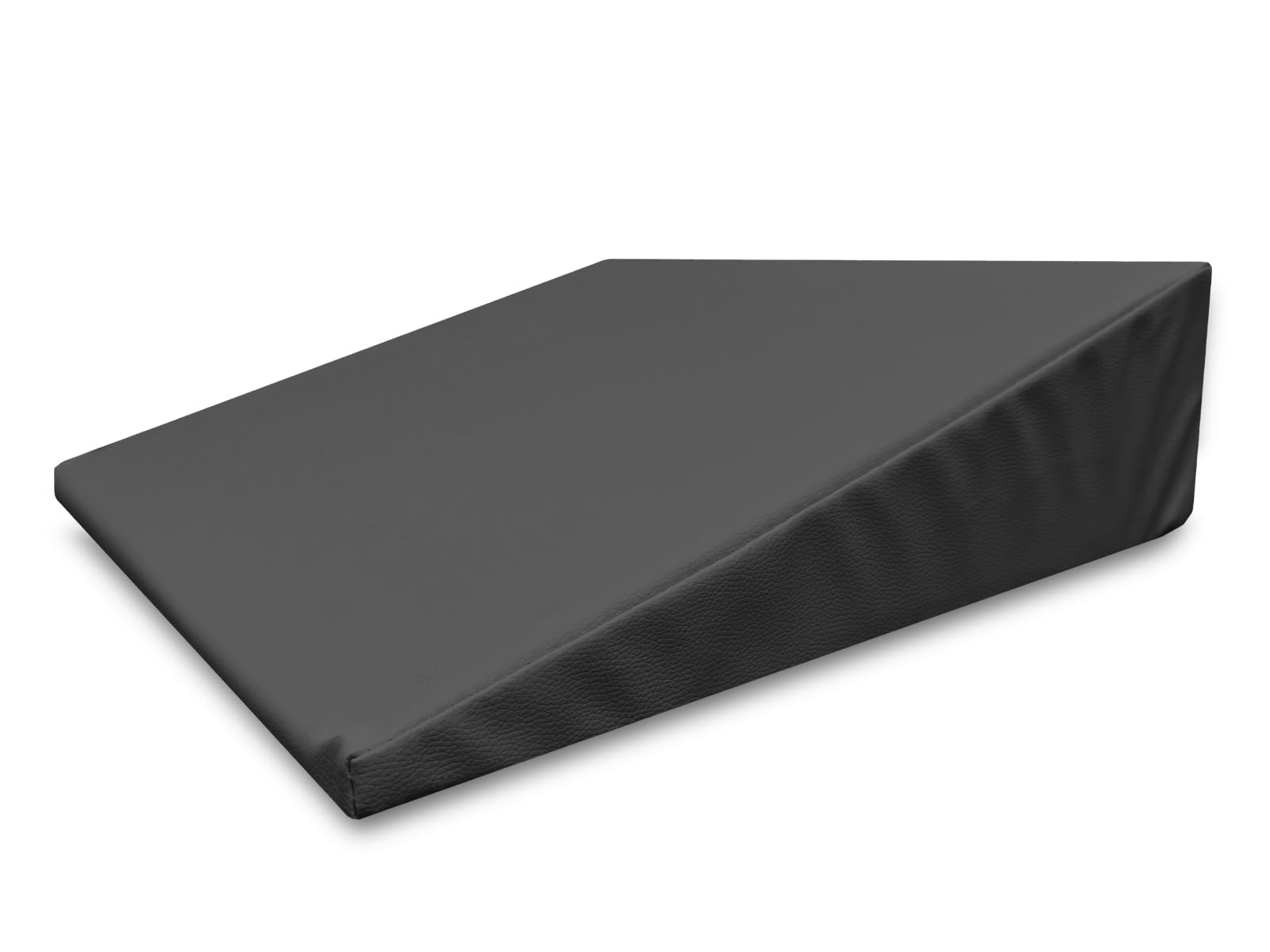 QUIRUMED Keilkissen, Maße 40 x 50 x 13 cm, Farbe Schwarz, ergonomisch, Kunstleder, Flexible Füllung, Massagekissen, Physiotherapie, Rückenstütze