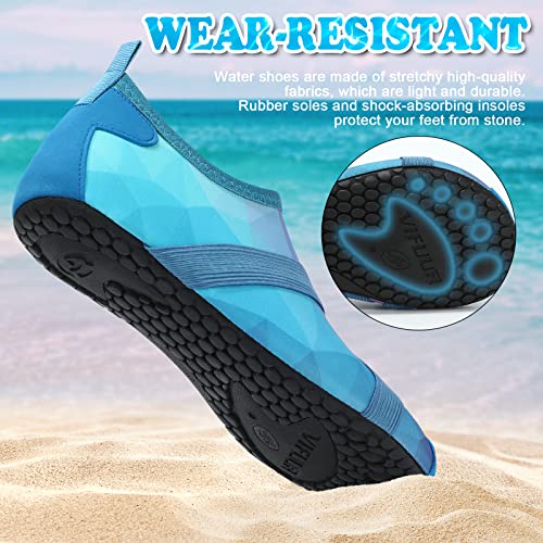 Vifuur Womens Mens Water Shoes Barefoot Quick Dry Aqua Socks For Beach Swim Yoga Outdoor Sports Purple Blue-38/39 #TOP4