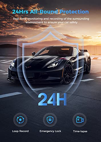 4K+2.5K Mirror Dash Cam Front And Rear, Rear View Mirror Camera For Car With 12" Ips Touch Screen, Backup Camera With Voice Control, Wifi, Gps, Sony Sensor, Super Night Vision, Parking Assistanc #TOP5