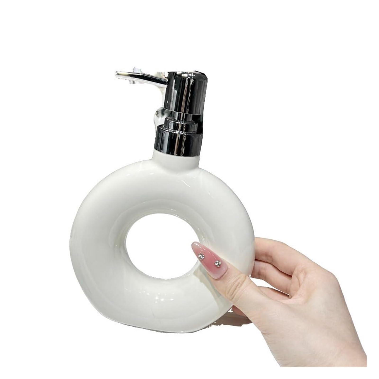 KEXYOAN Soap Dispenser Nordic for Bathroom Large Capacity 300Ml Countertop Dish Pump Bottle for Kitchen New Home Essentials(White)