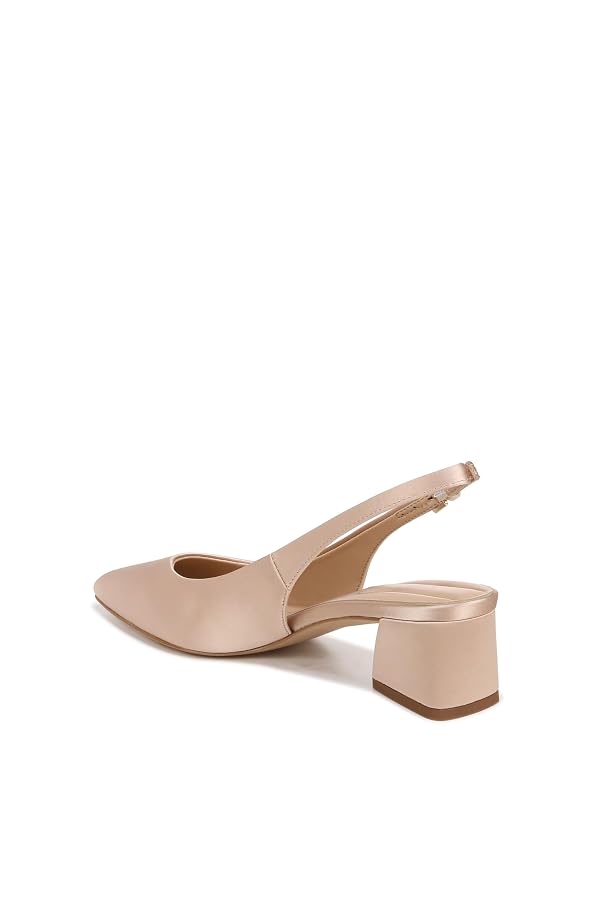 Franco Sarto Womens Racer Slingback Low Block Heel Pointed Toe Pump Champagne Satin 11 W by Franco Sarto - Image 3
