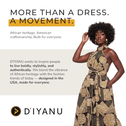 Image of D'IYANU | Ronke African Print Dress for Women - Elegant African Attire - Ankara & Kente Dress in Regular & Plus Sizes