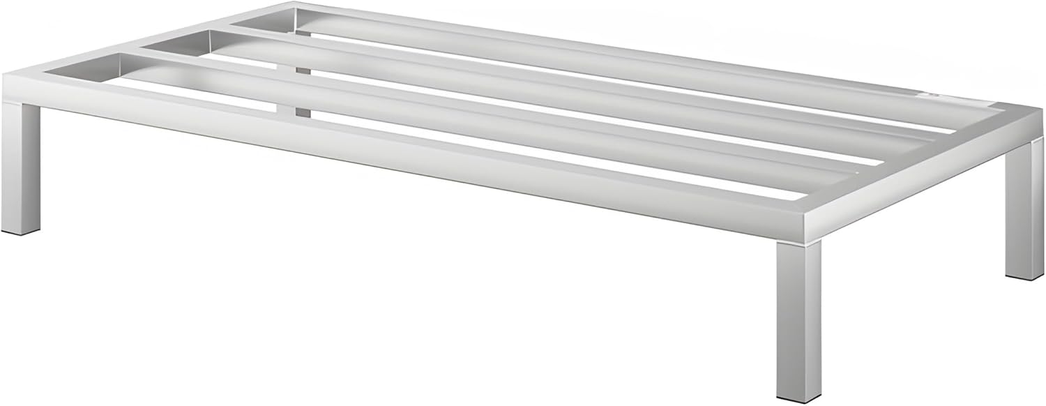 48" x 14" x 8" Aluminum Dunnage Rack – Heavy Duty Floor Storage Stand, NSF for Commercial Use