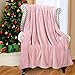 Catalonia Pink Sherpa Throws Blanket for Girls, Super Soft Comfy Fuzzy Micro Plush Fleece Snuggle Blanket for Sofa Couch TV Bed Reversible Match Color All Seasons, 50