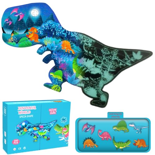 OLMZIHYVD Glow Dinosaur Floor Puzzle (200 Pieces)