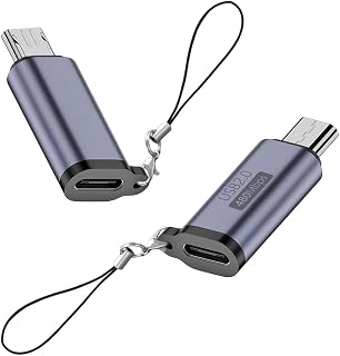 USB C to Micro USB 変換コネクタ タイプc microusb Deear 最大480Mbps 急速充電 2個入り ストラップ付 | マイクロUSB to タイプC変換コネクター。USB C to Micro USB変換アダプター、最大480Mbpsデータ転送・急速充電。Galaxy/nexus5/kindle/ps4/ヘッドフォンなど対応。2個入り、ストラップ付き。