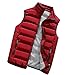 KEERADS HOMME Veste Gilet Casual Chaud Doudoune Vest sans Manche Manteau Blouson Zipper Automne Hiver(FR-54/XL,Rouge)