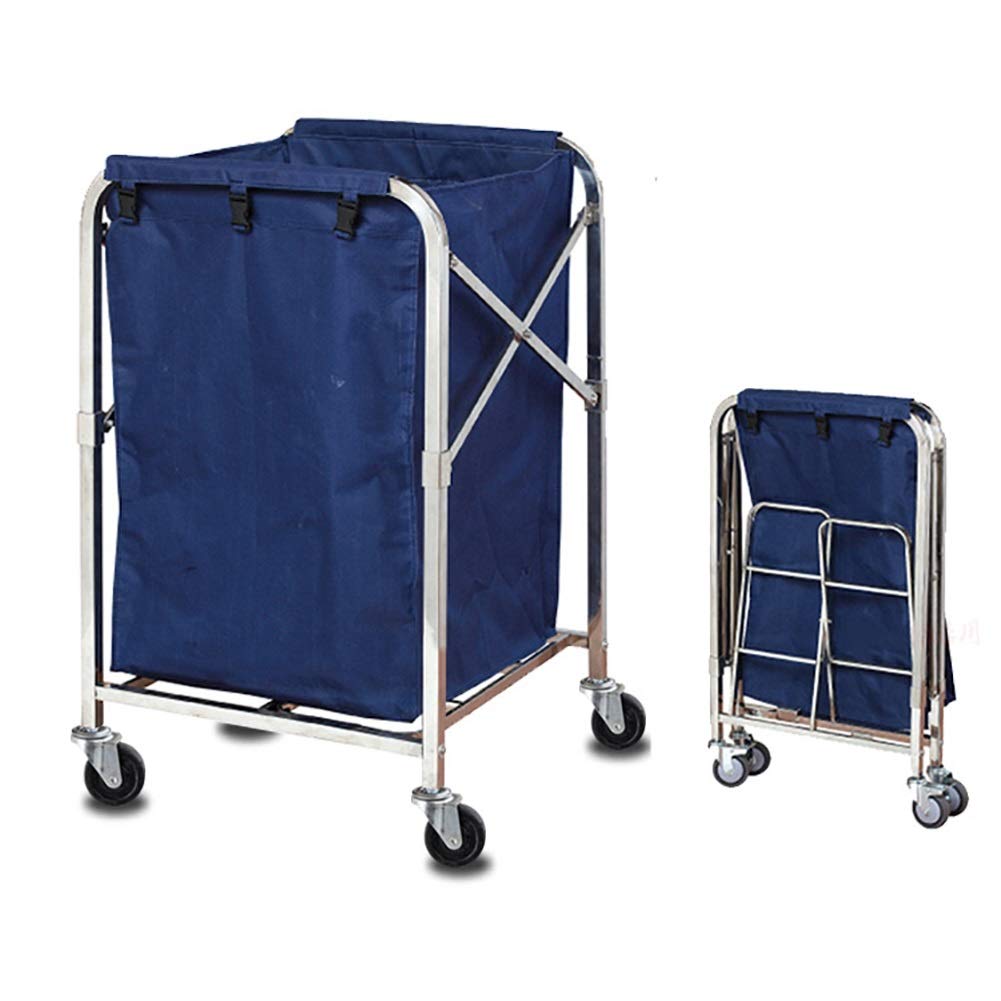 Cart Trolley Carro Clasificador de Lavandería Plegable Resistente, Carro de Lavandería Con Ruedas de Cesto Comercial Con Bolsas Extraíbles Para Organizar La Ropa, HUHZHZ