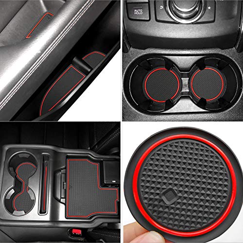 Auovo 18pcs Anti Dust Mats for Mazda CX-5/CX5 Accessories 2017-2023 Custom Fit Door Compartment Cup Holder Center Console Liners Car Interior (Red)