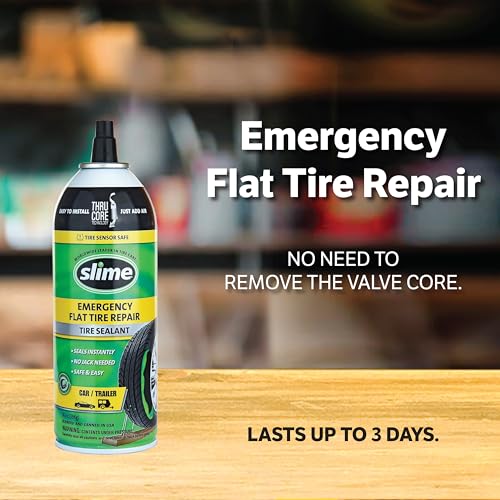 Image of Slime 60186-6PK Flat Tire Puncture Repair Sealant, Emergency Repair for Highway Vehicles, Suitable for Cars /Trailers, Non-Toxic, eco-Friendly, 6 x 14oz