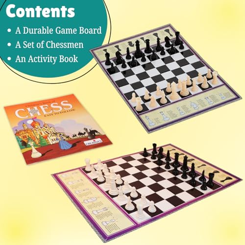 Image of Creative's Children's Chess Game for Kids | Learn Chess Step-by-Step with Illustrated Board & Activity Book | Strategy & Logic Educational Board Game | Ages 7+