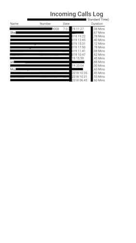 Call Log Exporter PDF