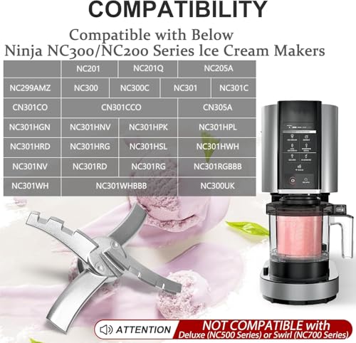 Image of Replacement Paddle Compatible with Ninja Creami NC300 Series Ice Cream Makers,Replacement Parts Blade for Ninja Ice Creami Accessories for NC299AMZ /NC301 /NC300 /NC201