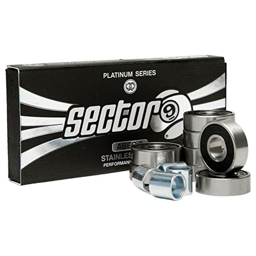 Sector 9 Platinum Abec-9 Stainless Steel Bearing with Spacers (Pack of 8)