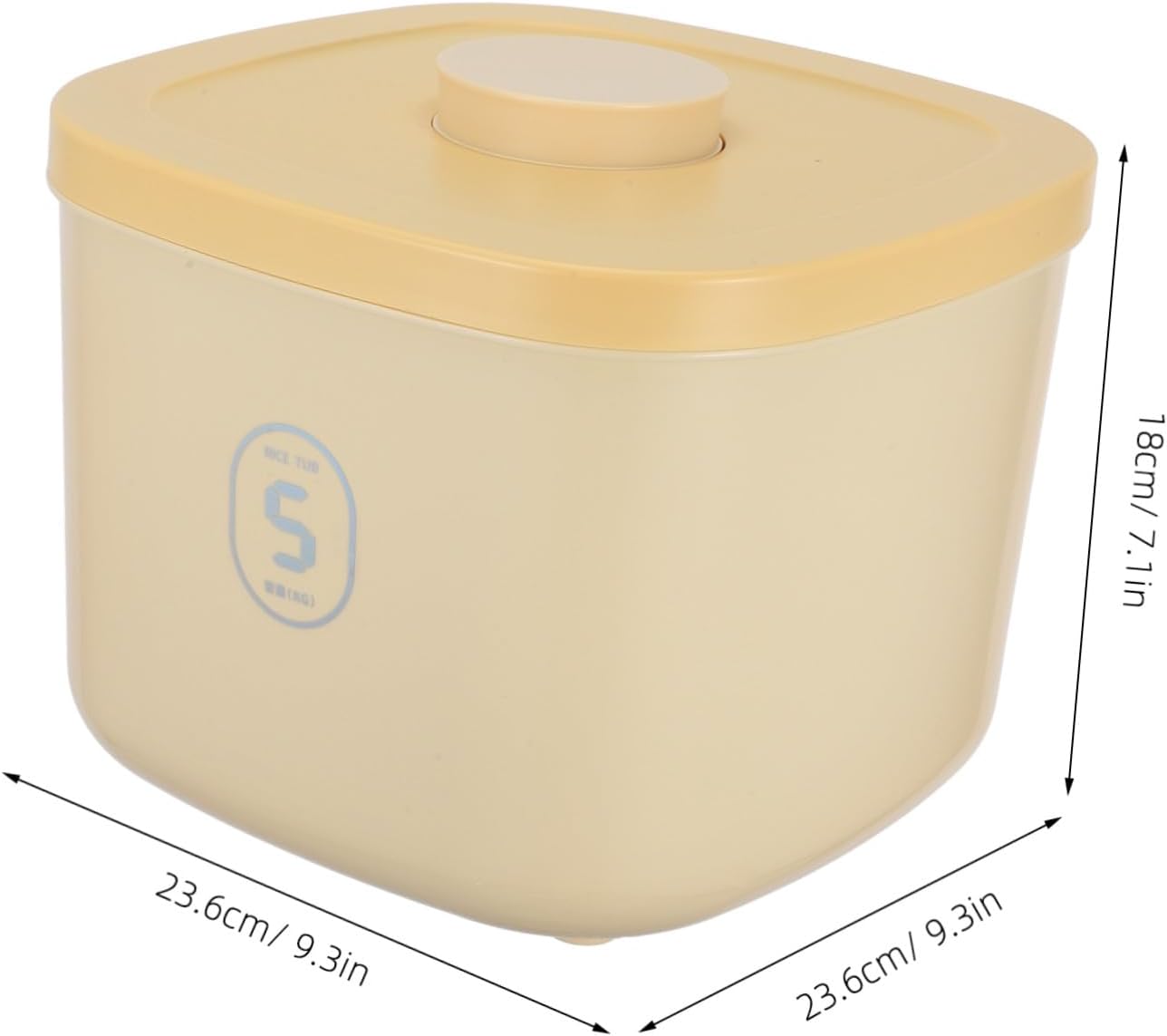 Angoily Small Airtight Pet Food Storage Container for Cat and Dog Food, Vacuum-sealed Moisture-proof Plastic Bin, Yellow Compact Size for Daily Puppy and Kitten Feeding