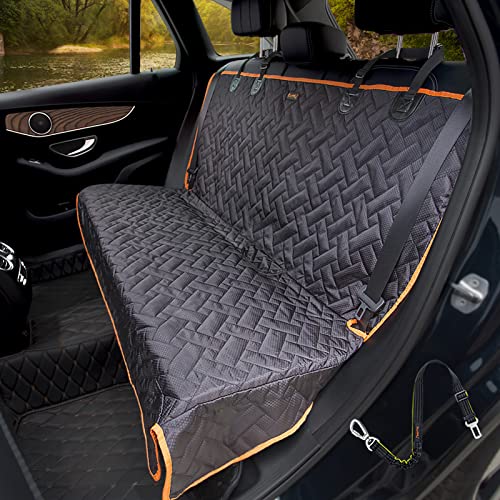 iBuddy Bench Dog Seat Cover, Oxford Cloth Vehicle Seat Cover for Car/SUV/Small Truck, Universal Fit, Black, Waterproof, Heavy Duty, Nonslip, Machine Washable